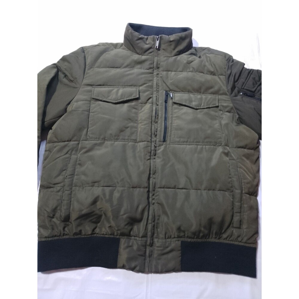 DKNY Olive Green Quilted Puffer Jacket - Picture 2 of 16